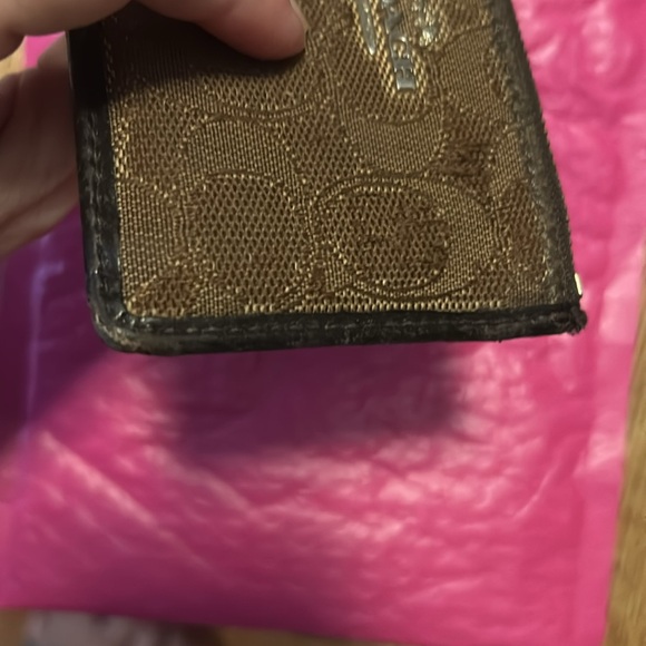 Coach Brown and Black Compact Wallet - Picture 6 of 9